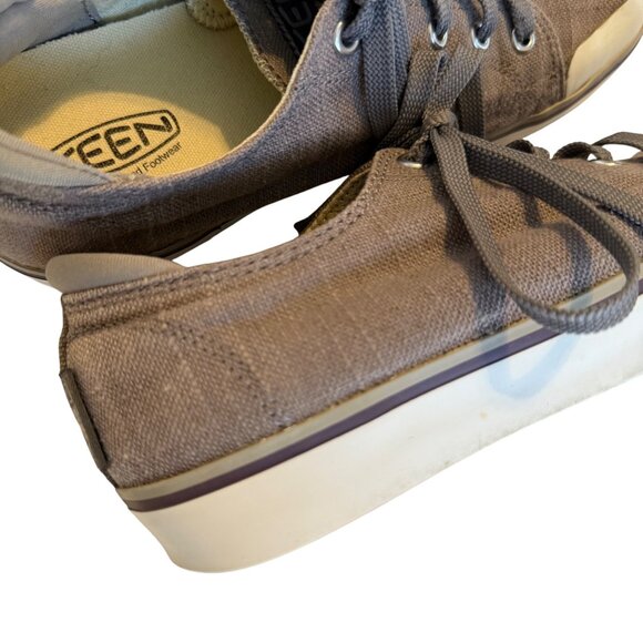 SIZE 8 Keen Elsa Brown Canvas Sneakers Shoes - Picture 6 of 10